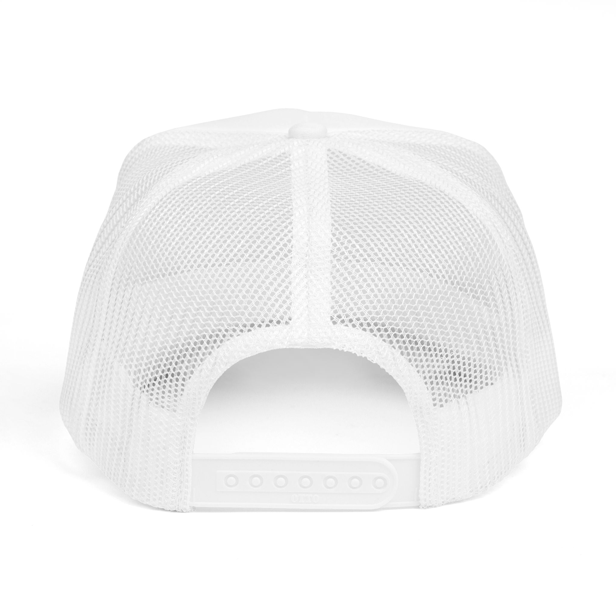 White mesh cap on a white background