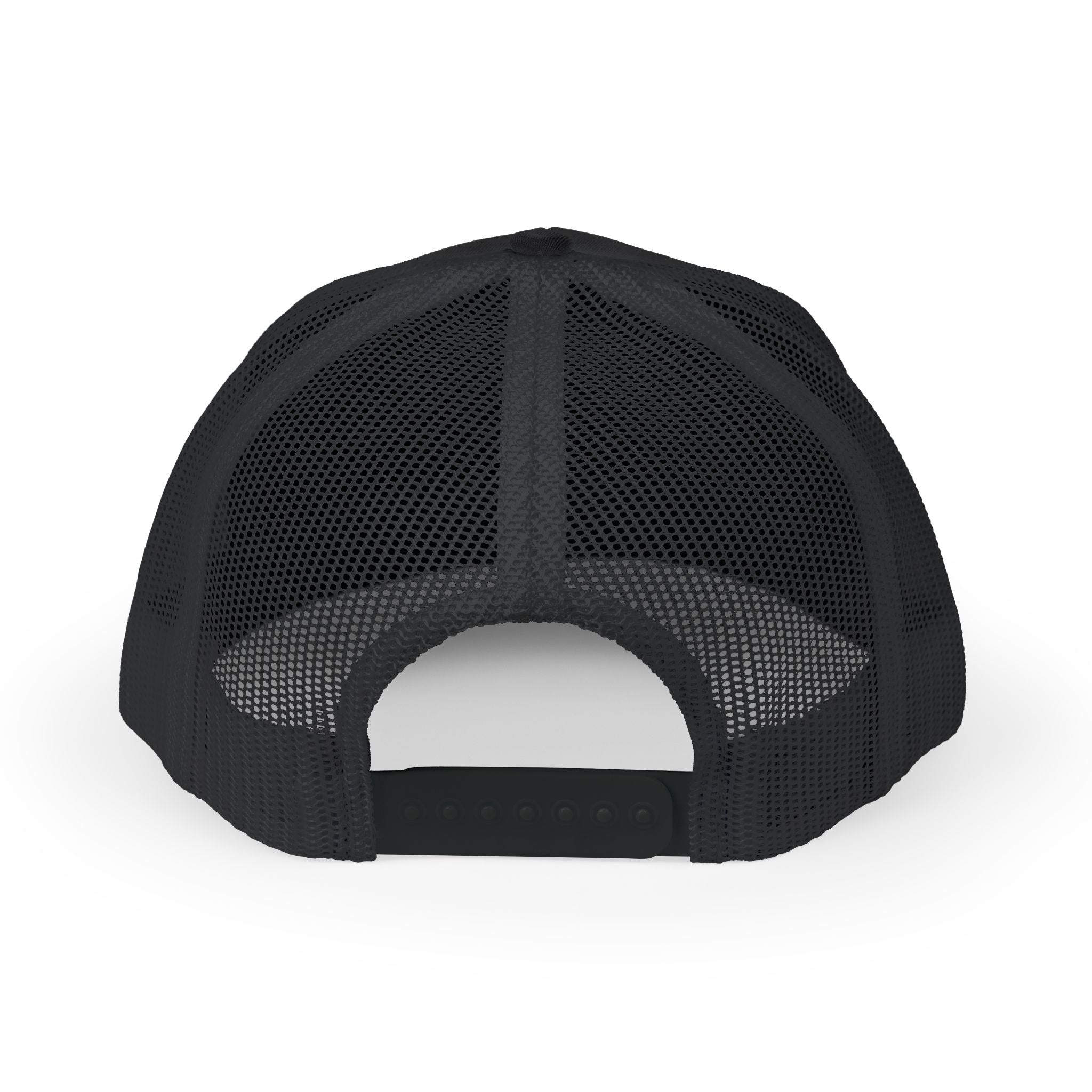 Black mesh cap on a white background