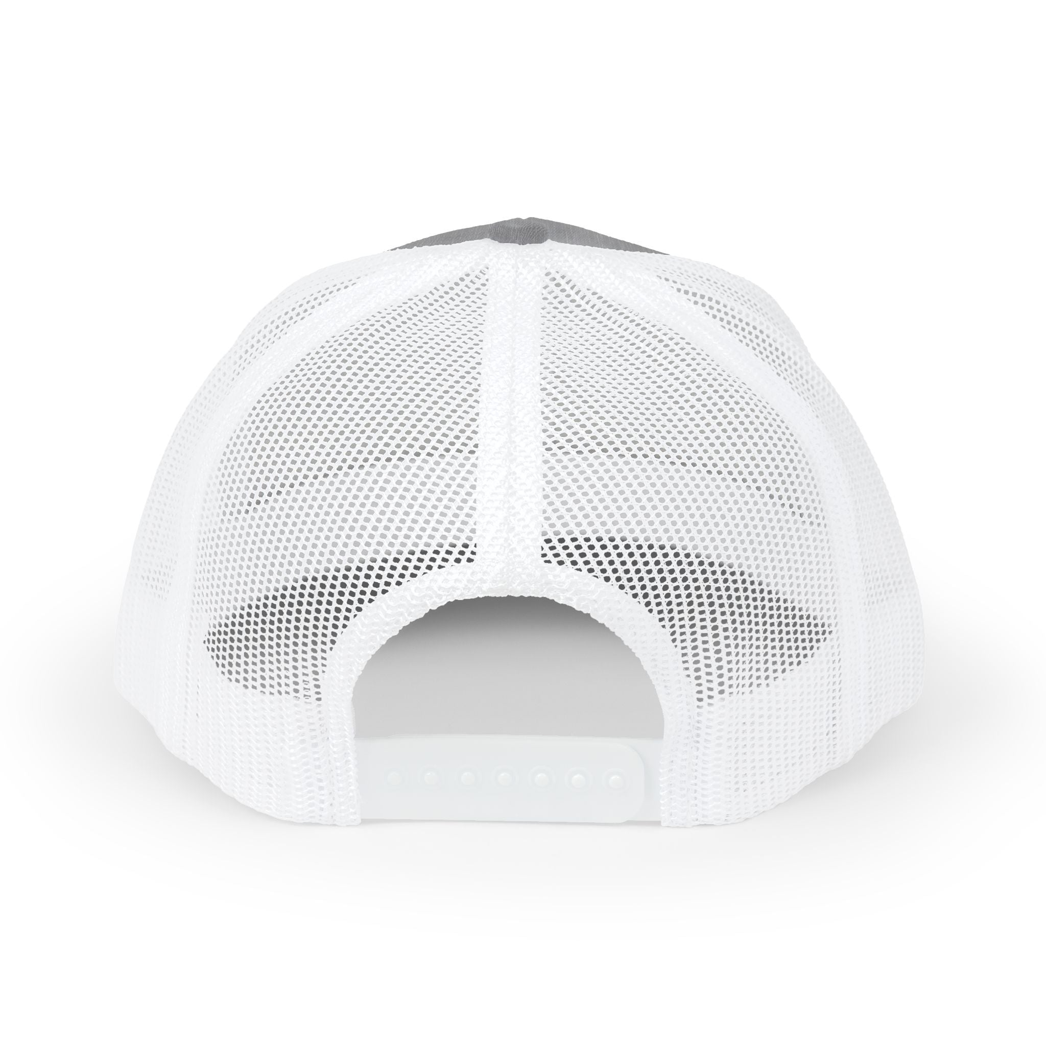 White mesh cap back view on a white background