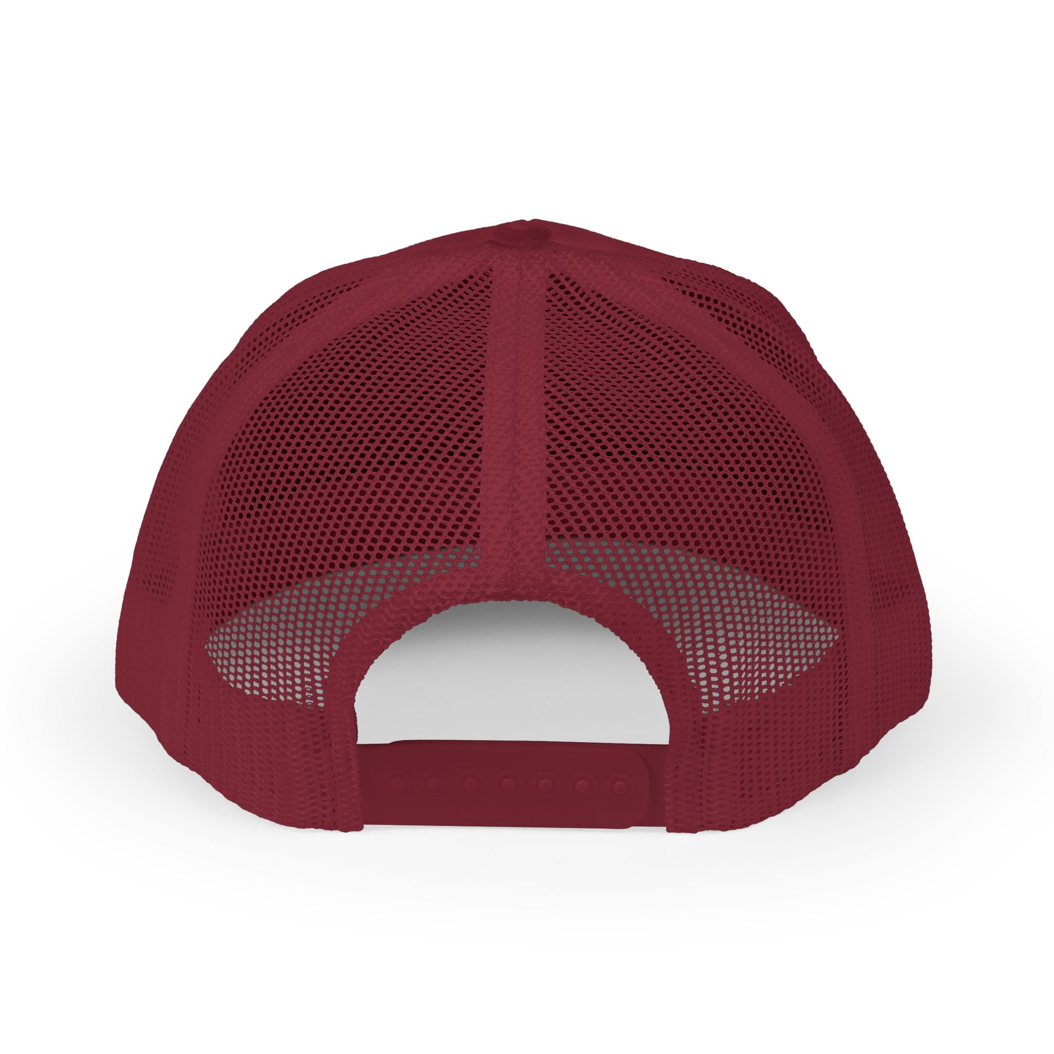Red mesh cap on a white background