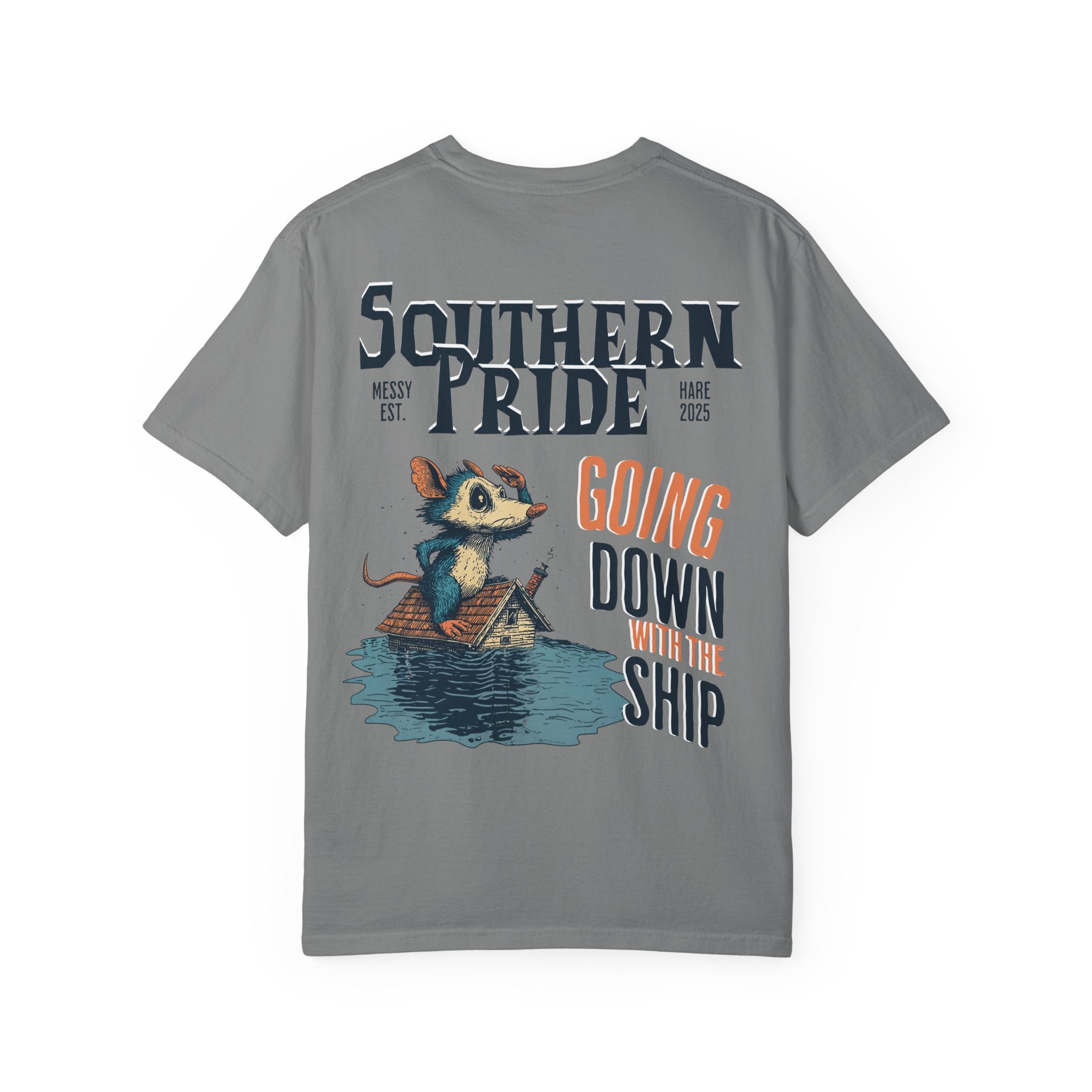 Gray t-shirt with 'Southern Pride' graphic and text on a white background