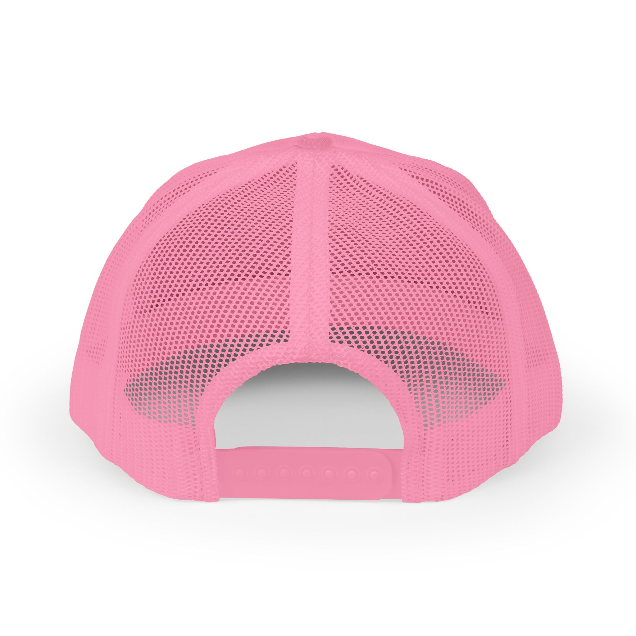 Pink mesh cap on a white background