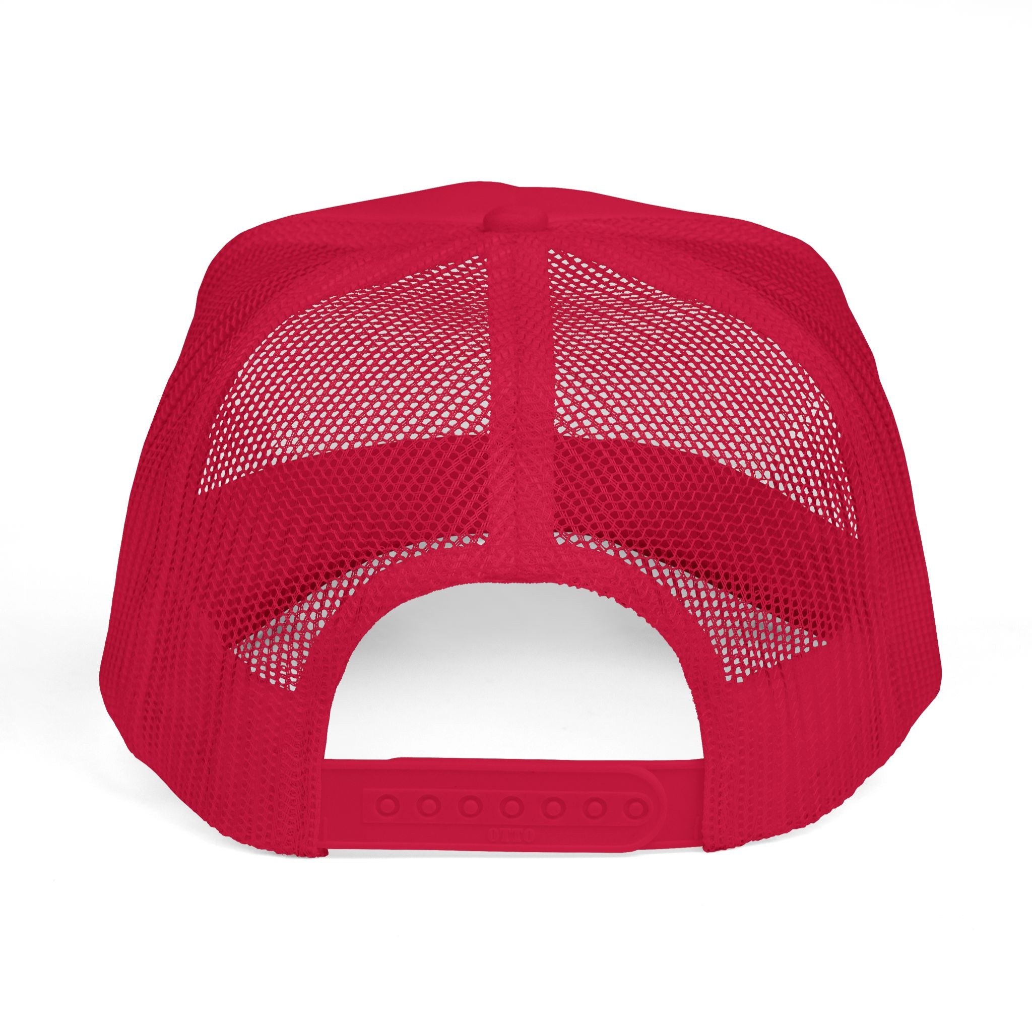 Red mesh cap on a white background