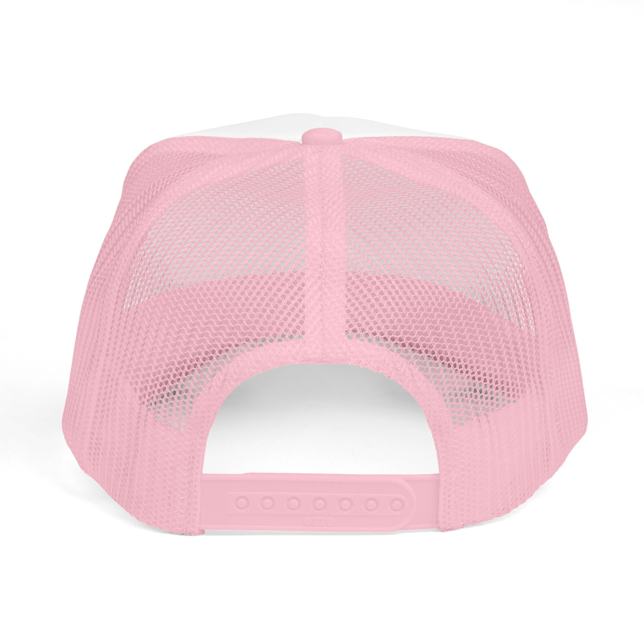 Pink mesh cap on a white background